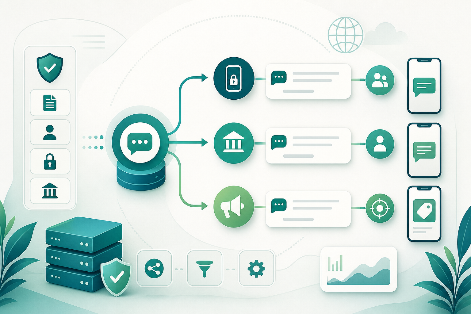 Diagrama operativo para clasificar tráfico A2P SMS entre OTP, transaccional y marketing