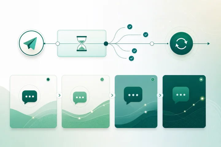 Diagrama de estados y tiempos para gestionar DLR tardíos en A2P SMS
